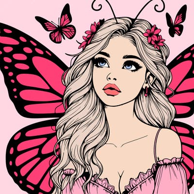 butterfly fairy realistic girl
