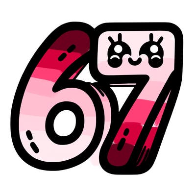 the numbers 67