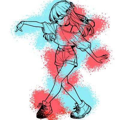 realistic girl danceing