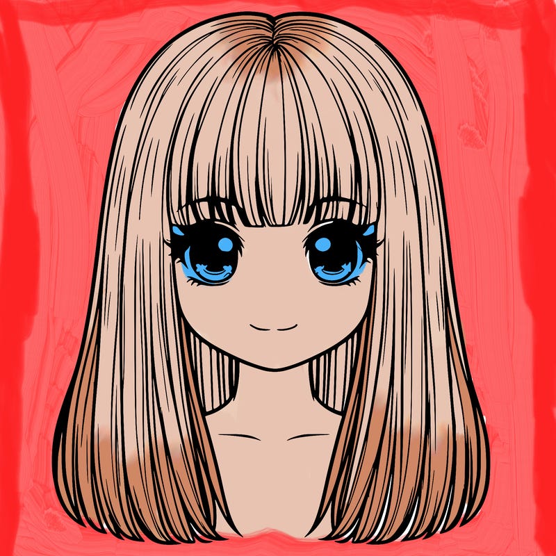 straight hair with bangs realistic