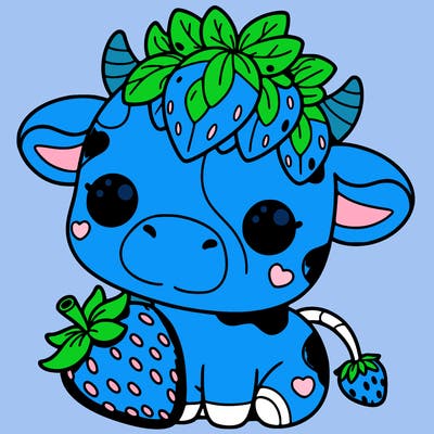 cute strawberry cow