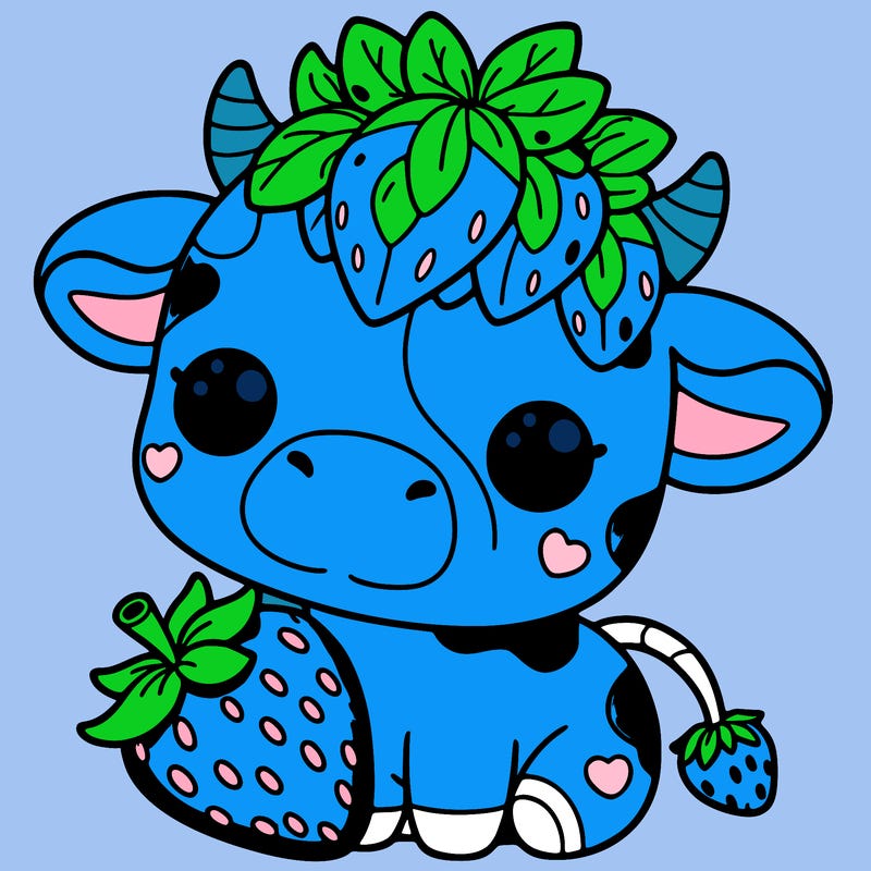 cute strawberry cow