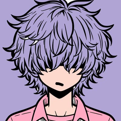 manga boy fluffy hair covering his eyes