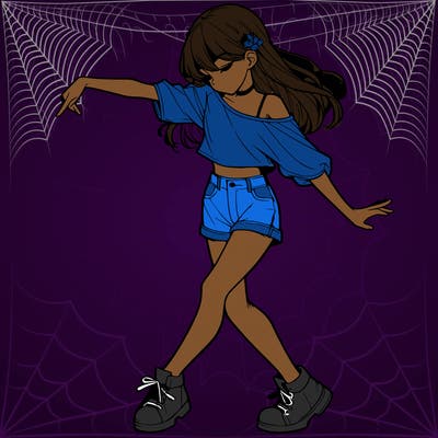 realistic girl danceing