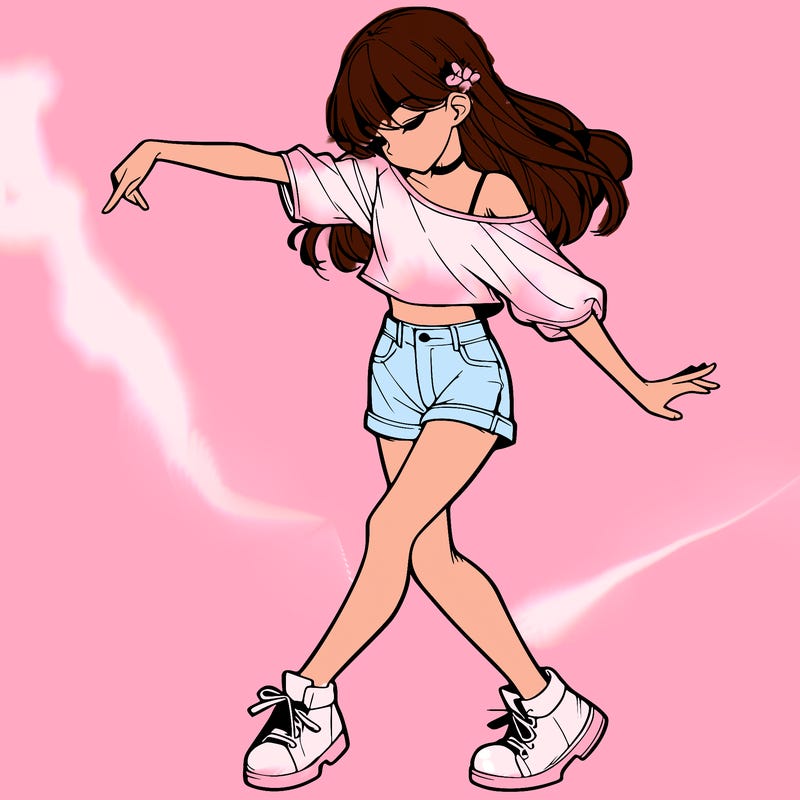 realistic girl danceing