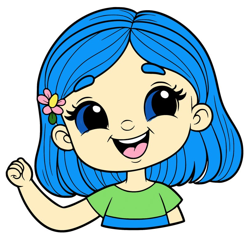 realistic happy girl