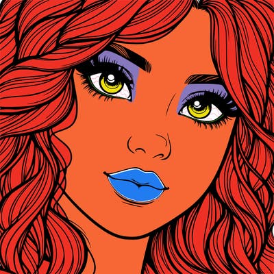 beautiful realistic girl close up to the camera with wavy hair,