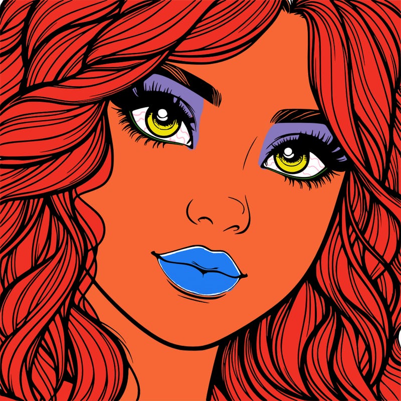 beautiful realistic girl close up to the camera with wavy hair,