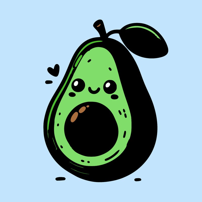avocado cartoon coloring