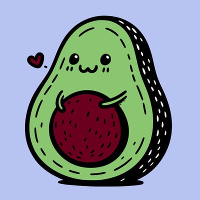 an avocado hugging an avocado
