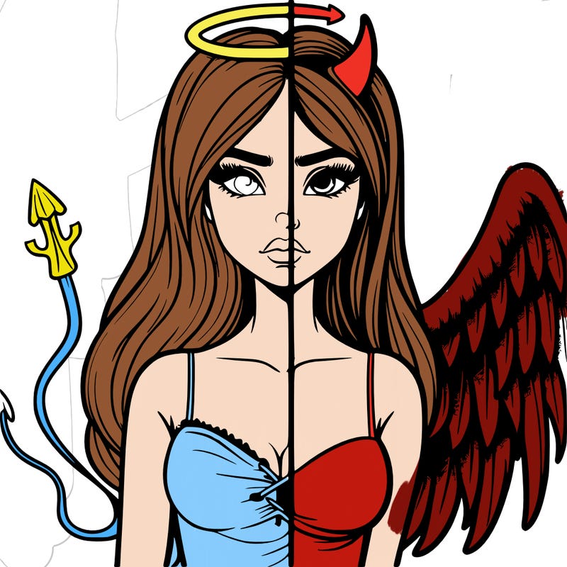 devil vs angel realistic girl