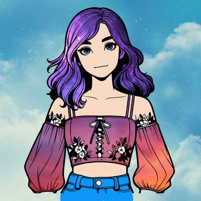 realistic girl with crop top