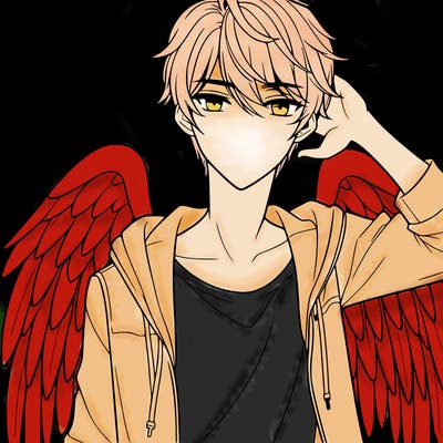 a handsome anime angel boy