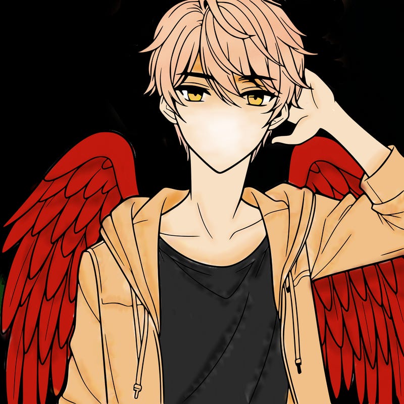 a handsome anime angel boy