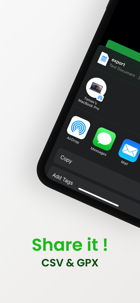 Health Export CSV - Sharing health data in CSV and GPX formats via the iOS share sheet