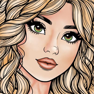 beautiful realistic girl close up to the camera with wavy hair,