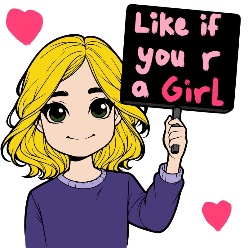 realistic girl holding up a sign