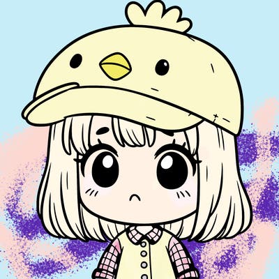 cute girl with chicken hat