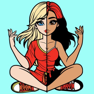 realistic girl split