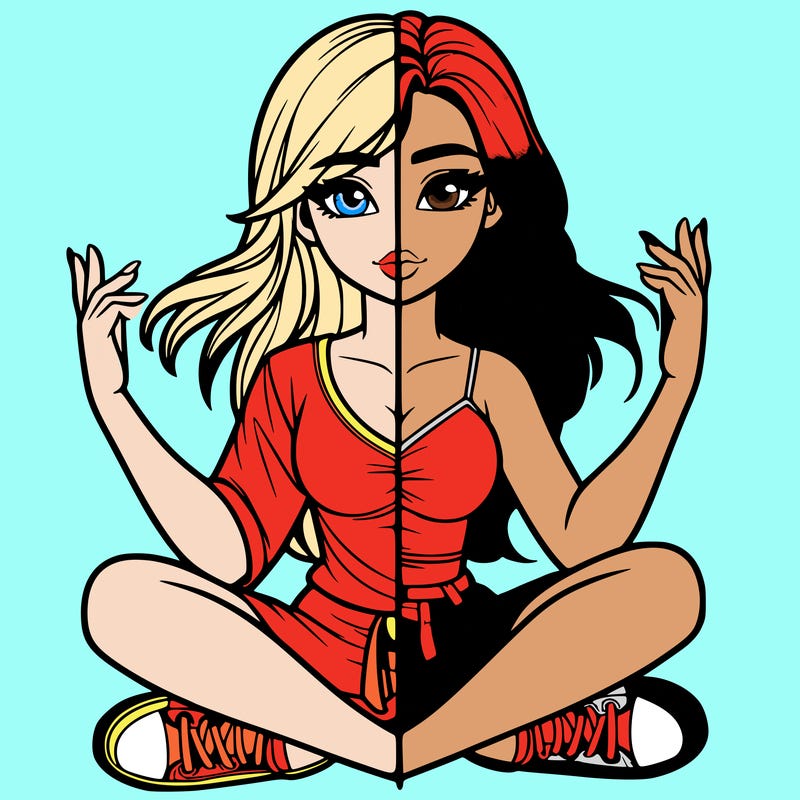 realistic girl split