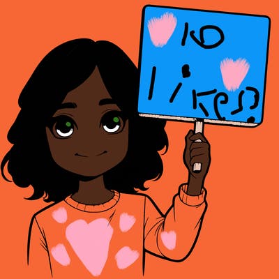 realistic girl holding up a sign