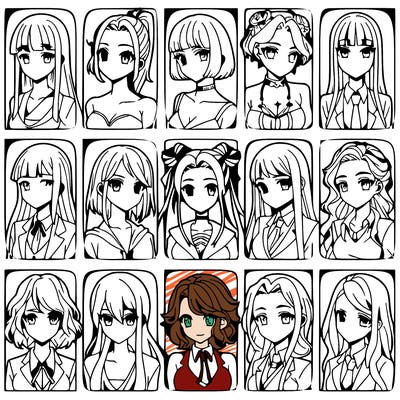 girls that look diffrent anime