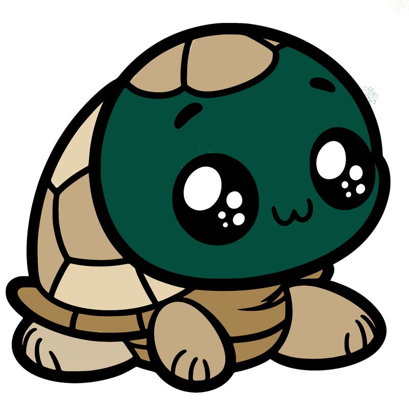 cute little animated turtle