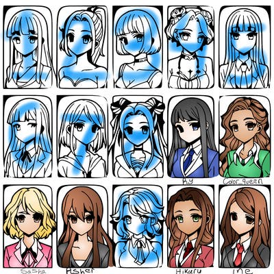 girls that look diffrent anime