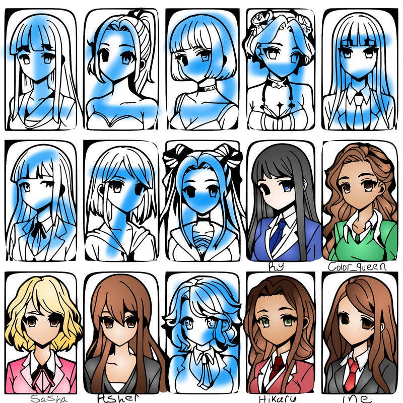 girls that look diffrent anime