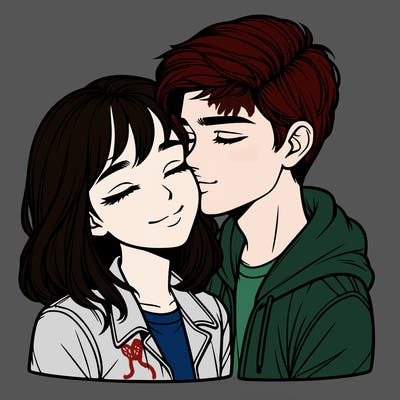 realistic girl and boy  love