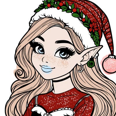 christmas girl elf realistic
