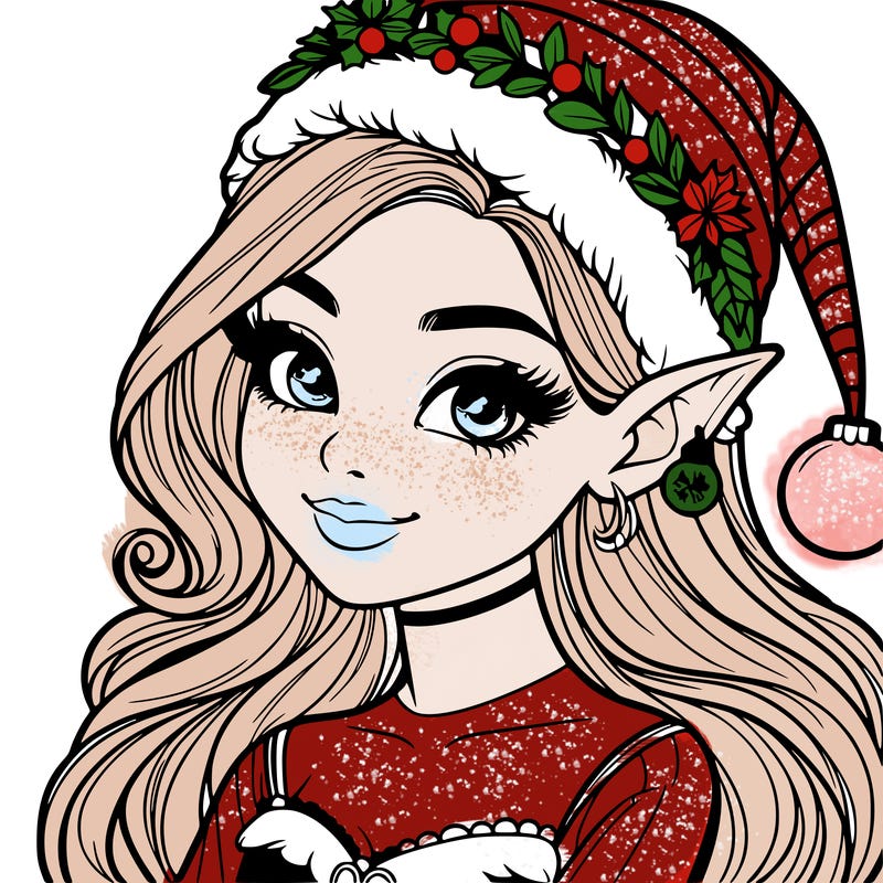 christmas girl elf realistic
