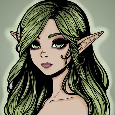 elf girl realistic dark fantasy