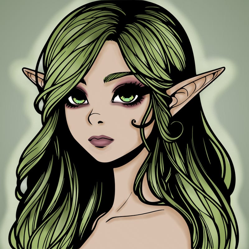 elf girl realistic dark fantasy