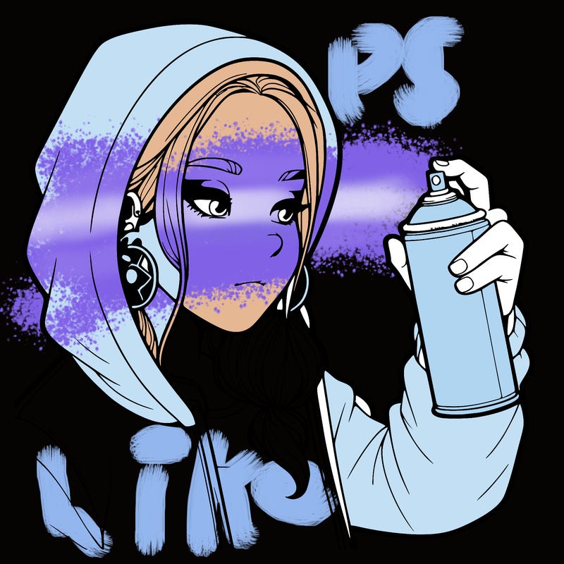 a realistic girl, spray painting