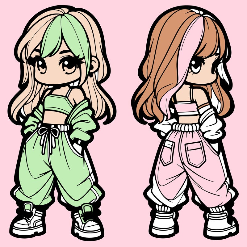 girl in crop top and baggy pants