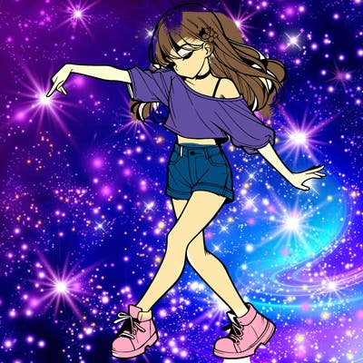 realistic girl danceing