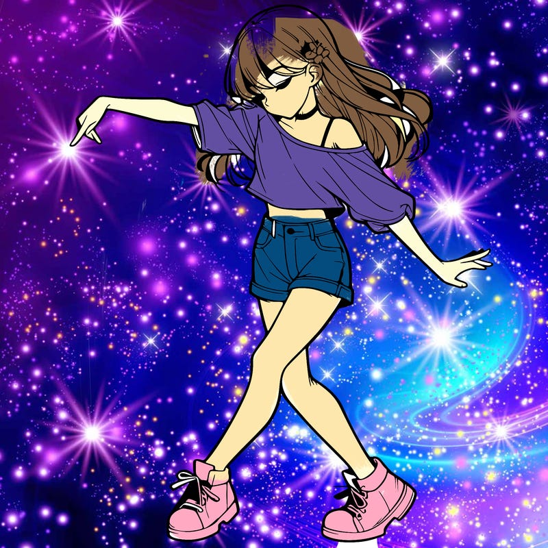 realistic girl danceing