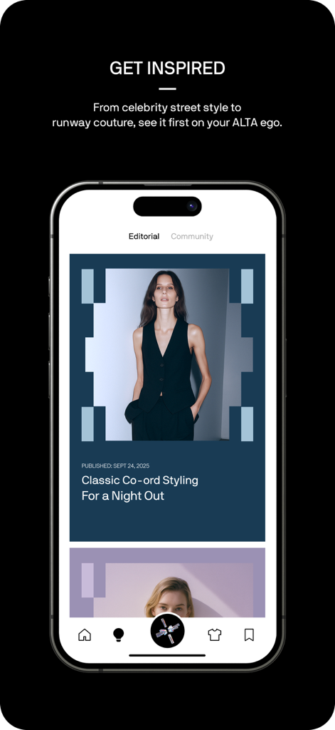 Alta Daily app displaying an editorial section with fashion styling tips and outfit inspiration