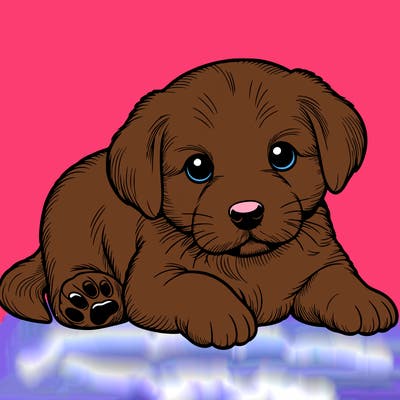 a cute realistic puppy