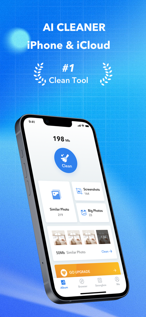 Ai iCleaner - Clean Up Storage - Interface do Ai iCleaner no iPhone mostrando categorias de limpeza de armazenamento de fotos