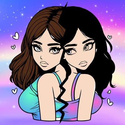 realistic girl split