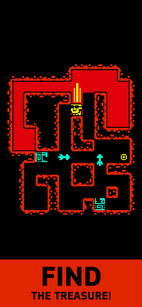 Tomb of the Mask: Color Maze - Nivel de puzle de estilo retro de 8 bits donde un personaje amarillo pinta un laberinto de rojo mientras esquiva trampas.