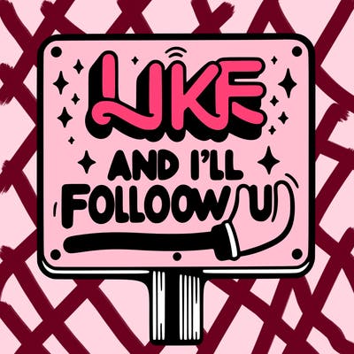 sighn that sais like and ill follow u