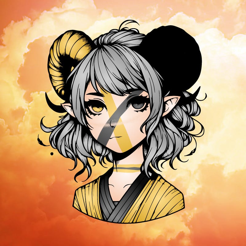 realistic girl with horns