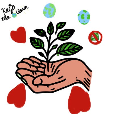 hand with plant