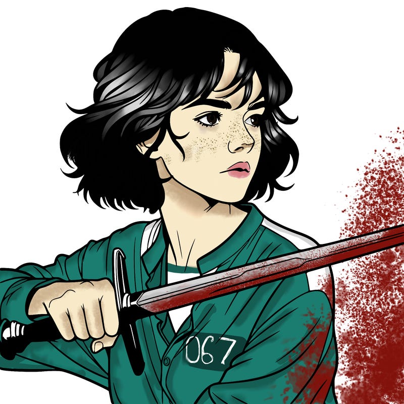 realistic girl with a sword