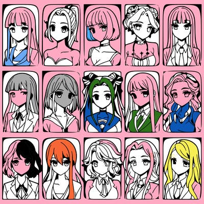 girls that look diffrent anime