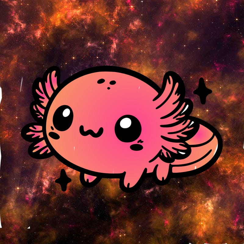 cute easy baby axolotl