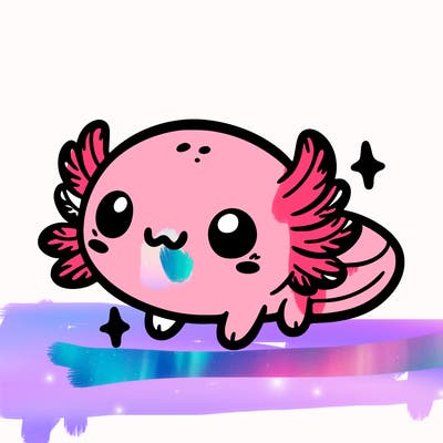 cute easy baby axolotl